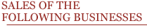 Sales of the following Businesses