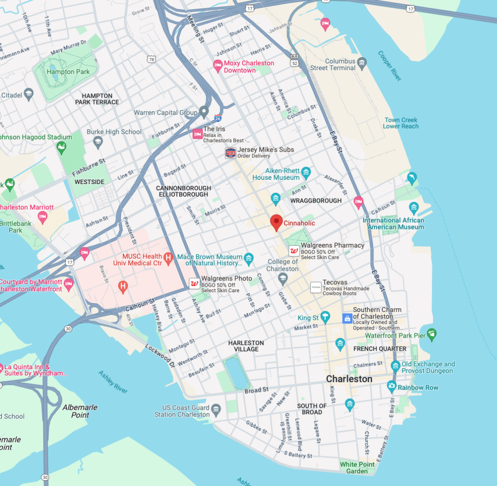 A map showing the location of a city.