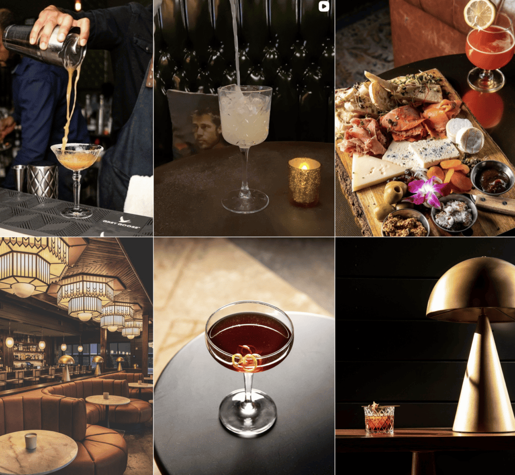 Elegant cocktails and fine dining at Atlanta restaurant real estate event.